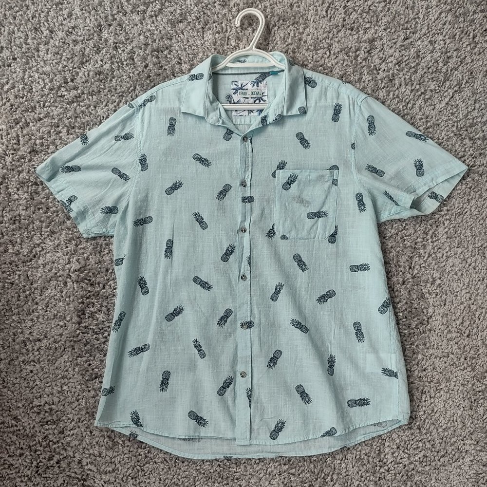 Tenth Ocean Mens Casual Button Down Short Sleeve Shirt